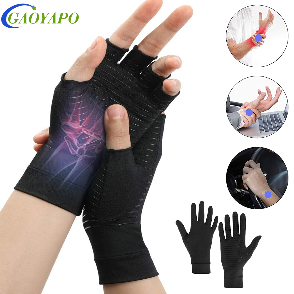 1 Paar fingerlose Handschuhe, Karpaltunnel, Handgelenk für Damen und Herren – Arthritis-Kompressionshandschuhe für Handgelenkstütze, Sehnenentzündung, Schwellungen