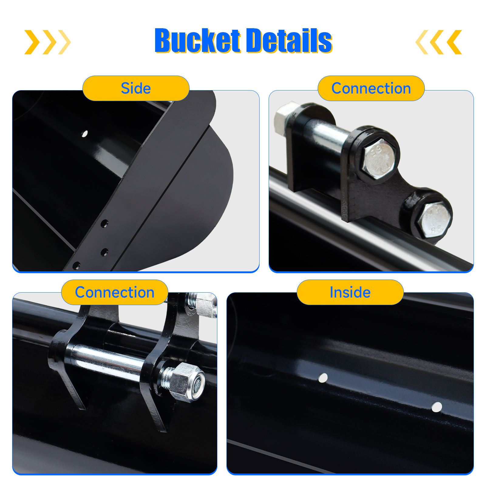 Duitsland Voorraad 500/800/1000mm Platte Emmer Graafmachine Attachment Tandeloze Emmer voor 0.8-1.5 ton Mini Graafmachine Gratis Verzending