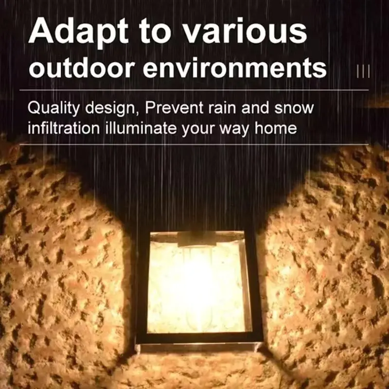 強力なソーラーウォールライト屋外防水 LED ランプハウスガーデンフェンス装飾光センサー太陽エネルギー壁ランタン LED