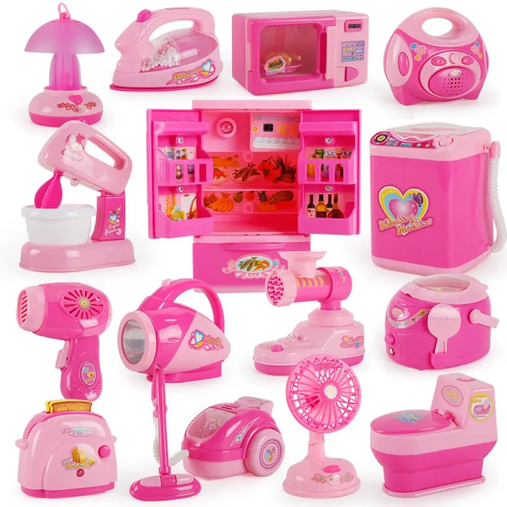 Coffee Machine Household Appliances Toys Toaster Blender Vacuum Cleaner Pretend Play Set Cooking Sweeper Kitchen Toys