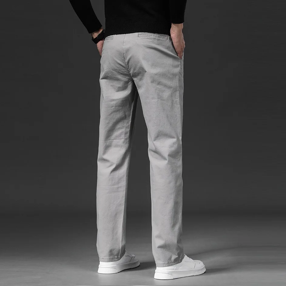 Neu im Frühjahr Freizeithose Herren Straight Fit Baumwolle Stretch Chino Hose Herren Formelle Arbeit Business Kleid Khaki Mode Regulär