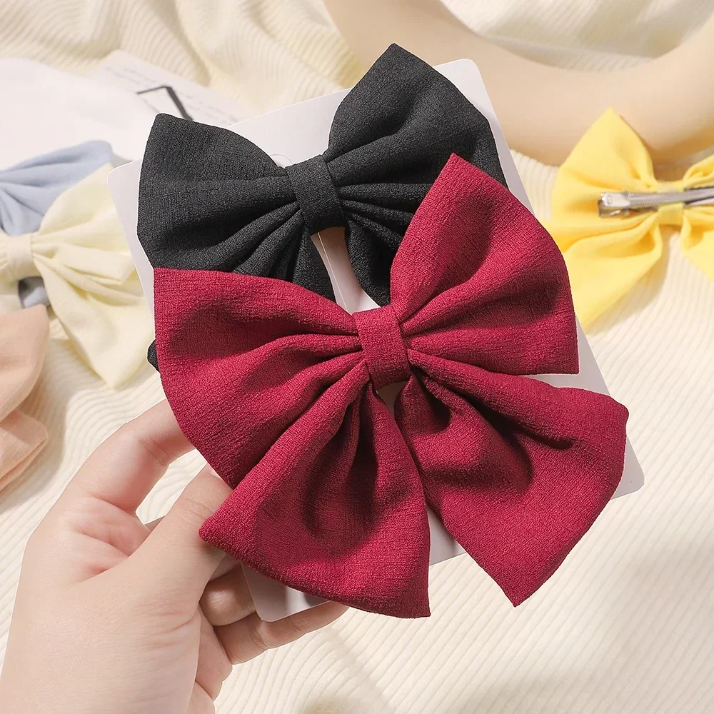2 ชิ้น/เซ็ต 4.5 "Cheer Bow คลิปผมสําหรับเด็กน่ารัก Grosgrain ริบบิ้น Hairgripes สาวที่ละเอียดอ่อน Bowknot HairPins เด็ก Headwear ชุด