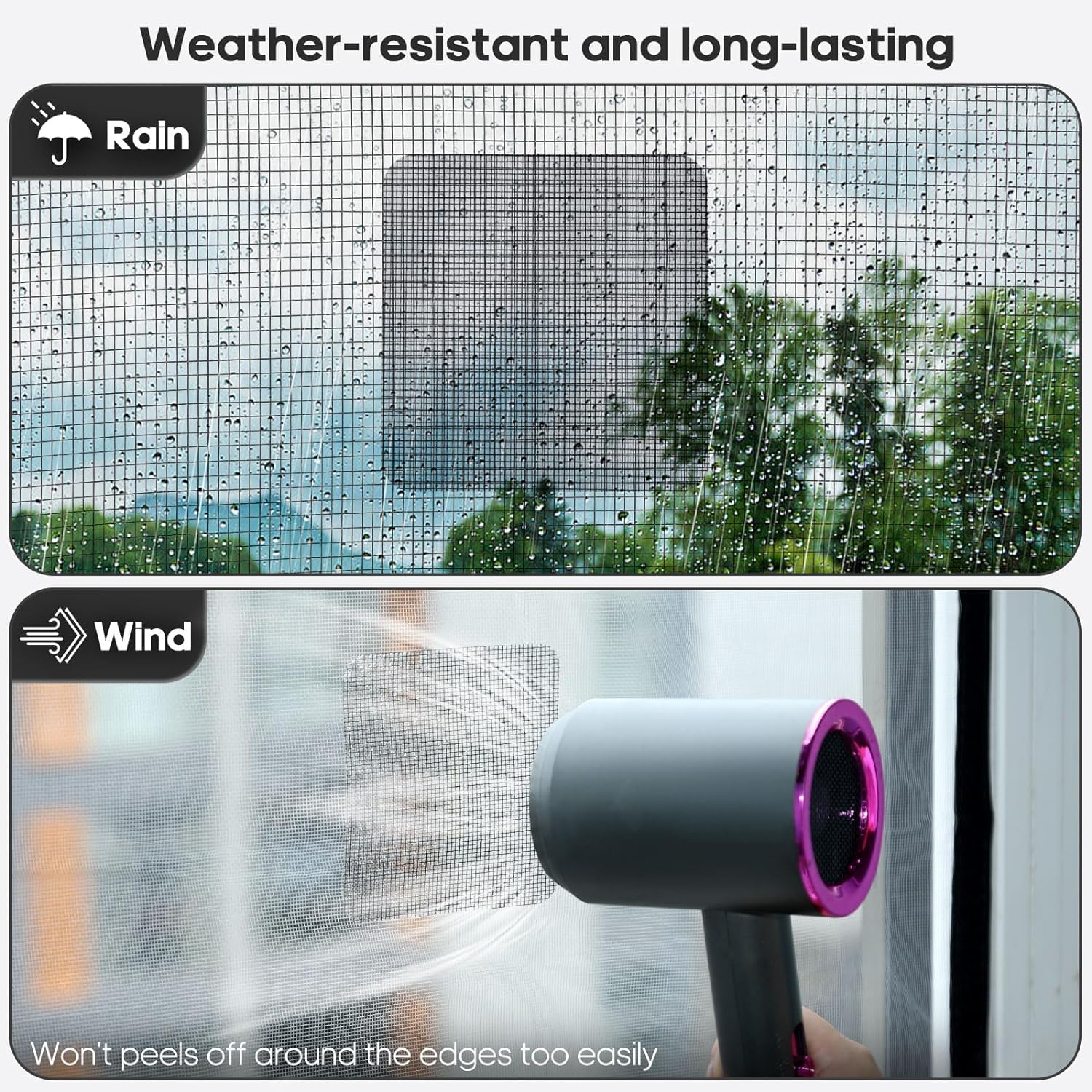 윈도우 스크린 수리 키트, 블랙 윈도우 스크린 패치, 빠른 수리 키트, 메쉬 스크린 문짝, 강력한 접착 유리 섬유 테이프, 10 개