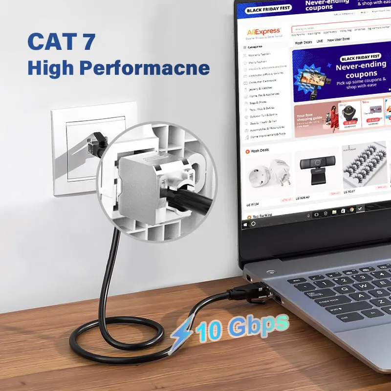 Разъем для модуля ZOERAX Cat6a Cat7 Keystone Jack Cat7 RJ45 STP, без инструментов, тип гнезда из цинкового сплава, переходник для кабеля 22-26 AWG, 1 шт.