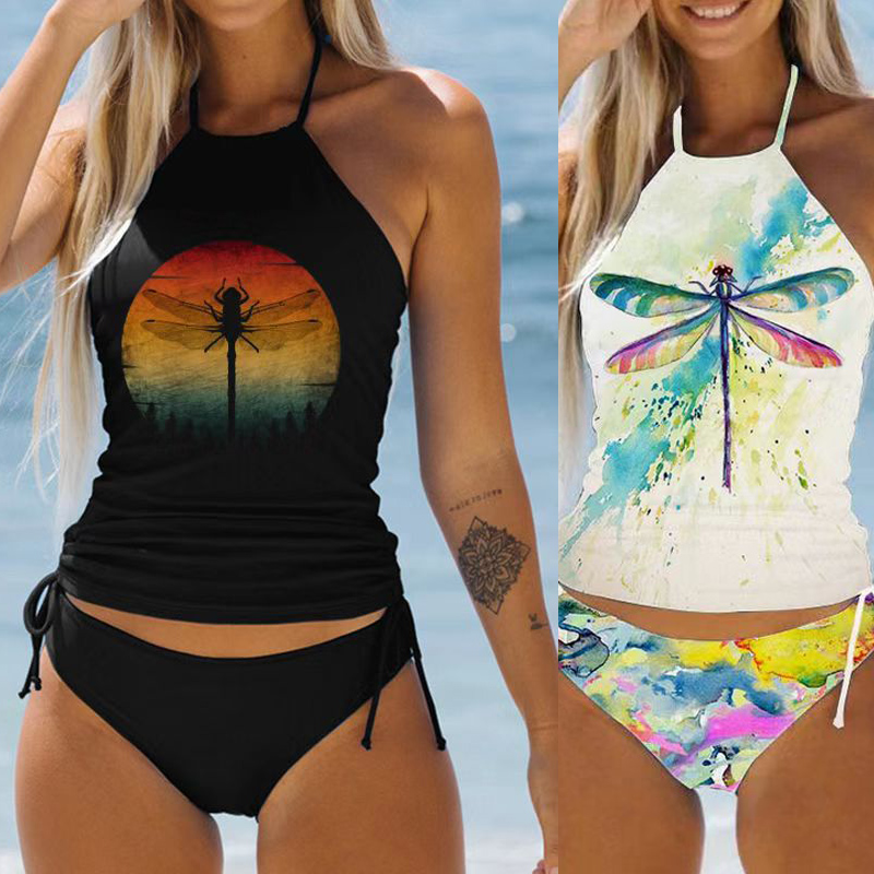 Maillot de bain femme noix de coco cordon côté licou cou Tankini ensemble été plage porter mignon maillots de bain femmes maillot de bain Sexy Bikini