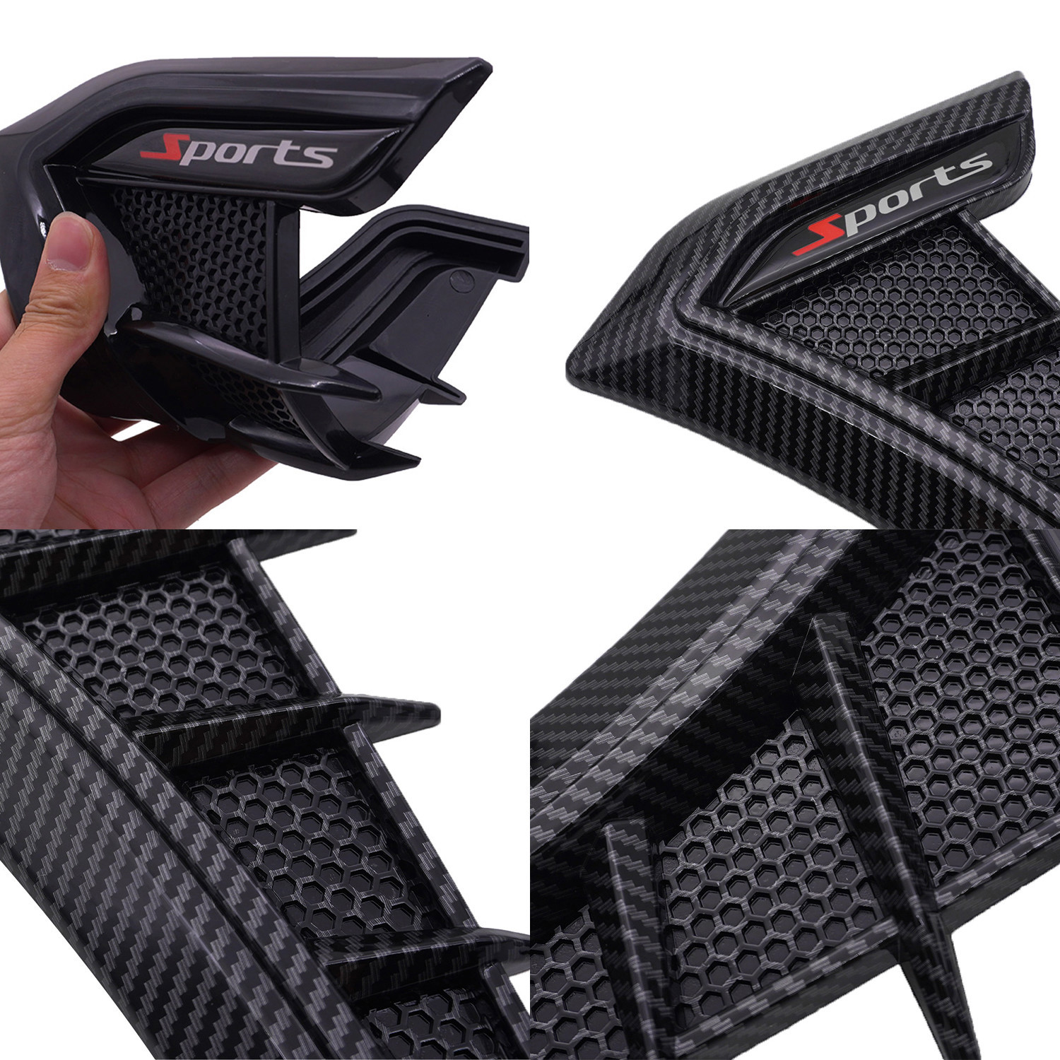 車の換気アクセサリー,換気ステッカー,へこみの窓の付属品,2ユニット