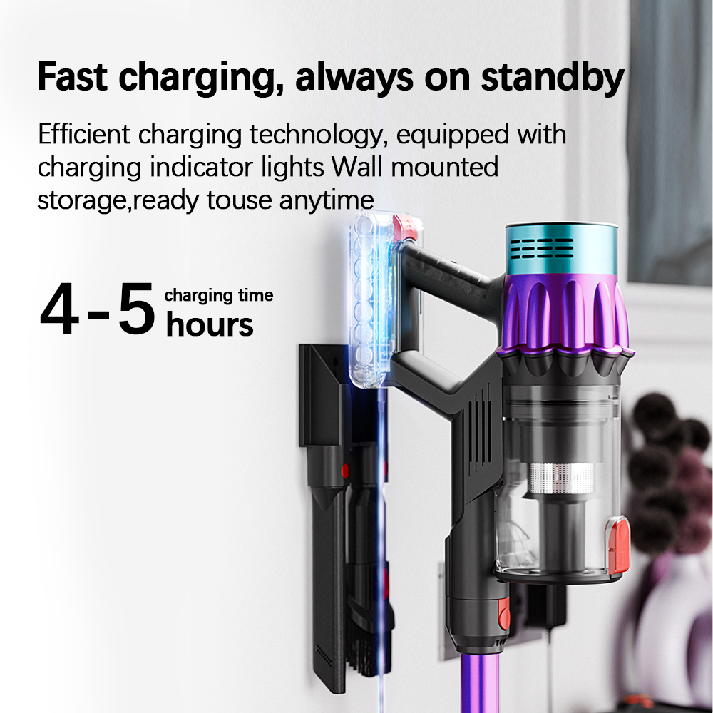 COTIAR V22 650W 55kPa Aspiradores de pó sem fio de alta sucção para uso doméstico Limpador sem escova Capacidade 1,2L Display LED Tapete de chão