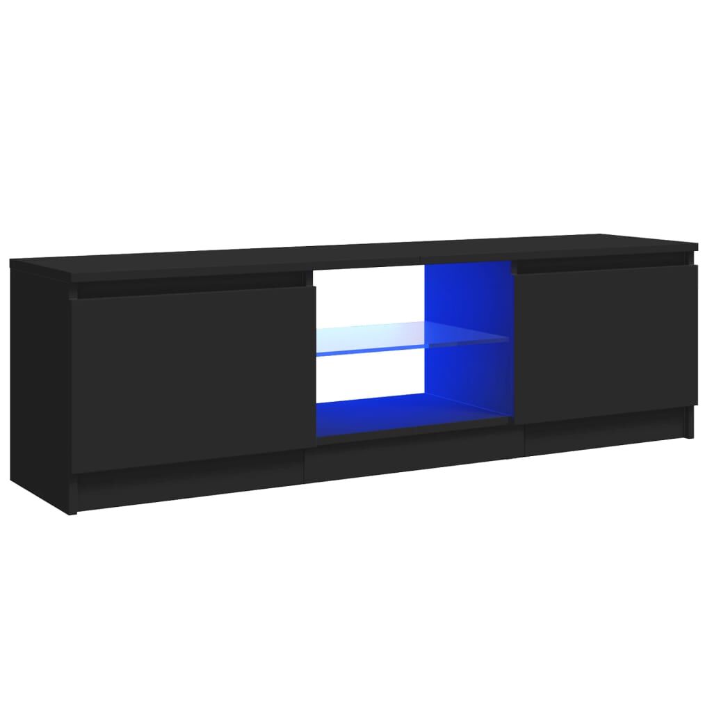 TV-Schrank mit LED-Beleuchtung, schwarz, 120x30x35,5 cm