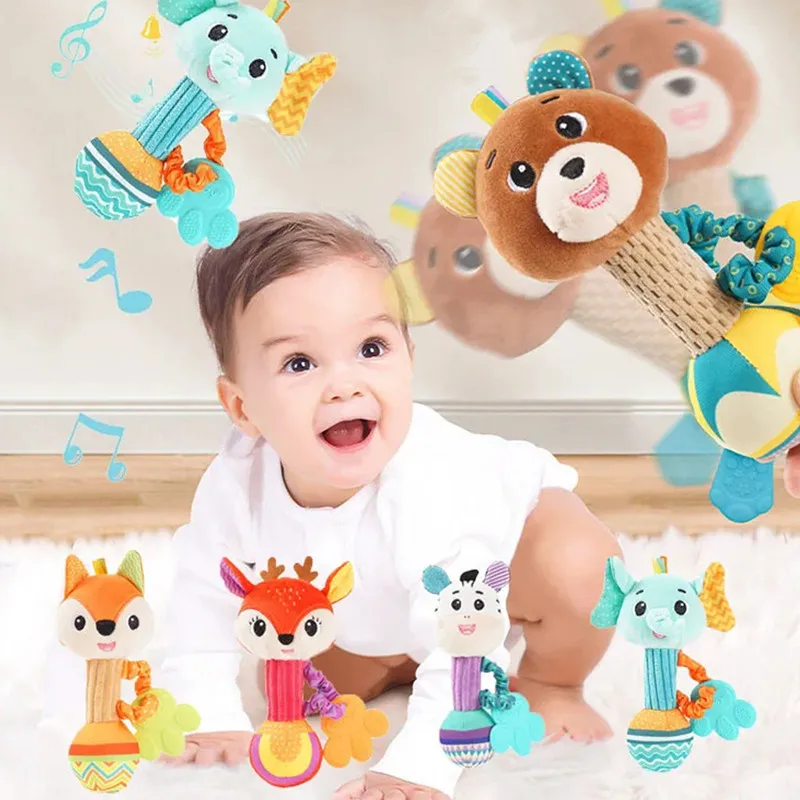 เด็ก Soft Building Blocks ชุดทารกตุ๊กตาผ้าของเล่น Soft Plush Rattles ของเล่นเพื่อการศึกษา Early สัตว์รูปร่างซ้อน Cube