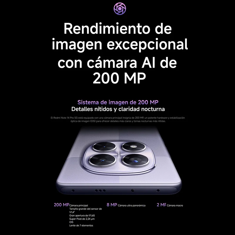 Global Version Xiaomi Redmi Note 14 Pro 5G Smartphone MediaTek Dimensity 7300-Ultra 200 MP AI camera NFC 6.67 "AMOLED display IP68