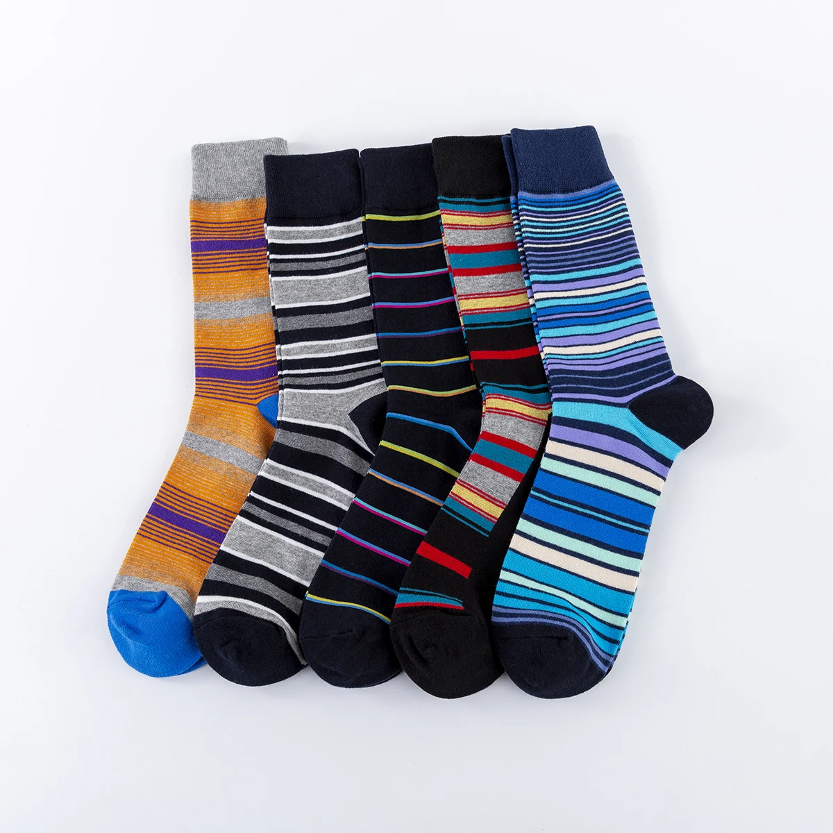 5-6 pares de nuevos calcetines de algodón peinado de alta calidad para hombres y mujeres, calcetines divertidos informales novedosos de moda feliz para monopatín para hombres