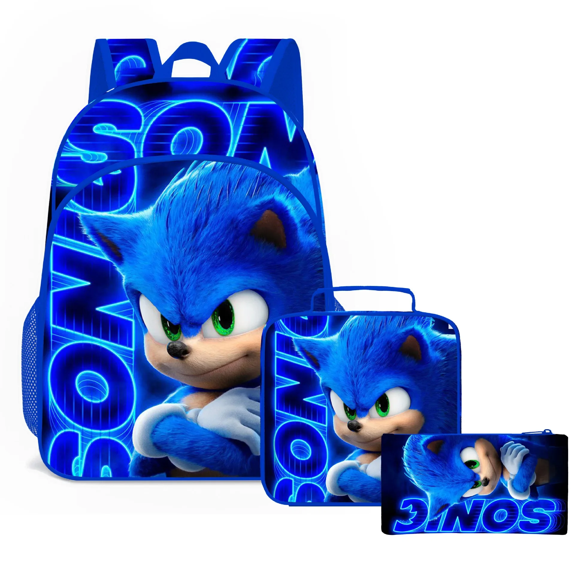 SONIC ソニックバッグ 小中学生と子供用漫画スクールバッグ Mochila ポートバックパック軽量化
