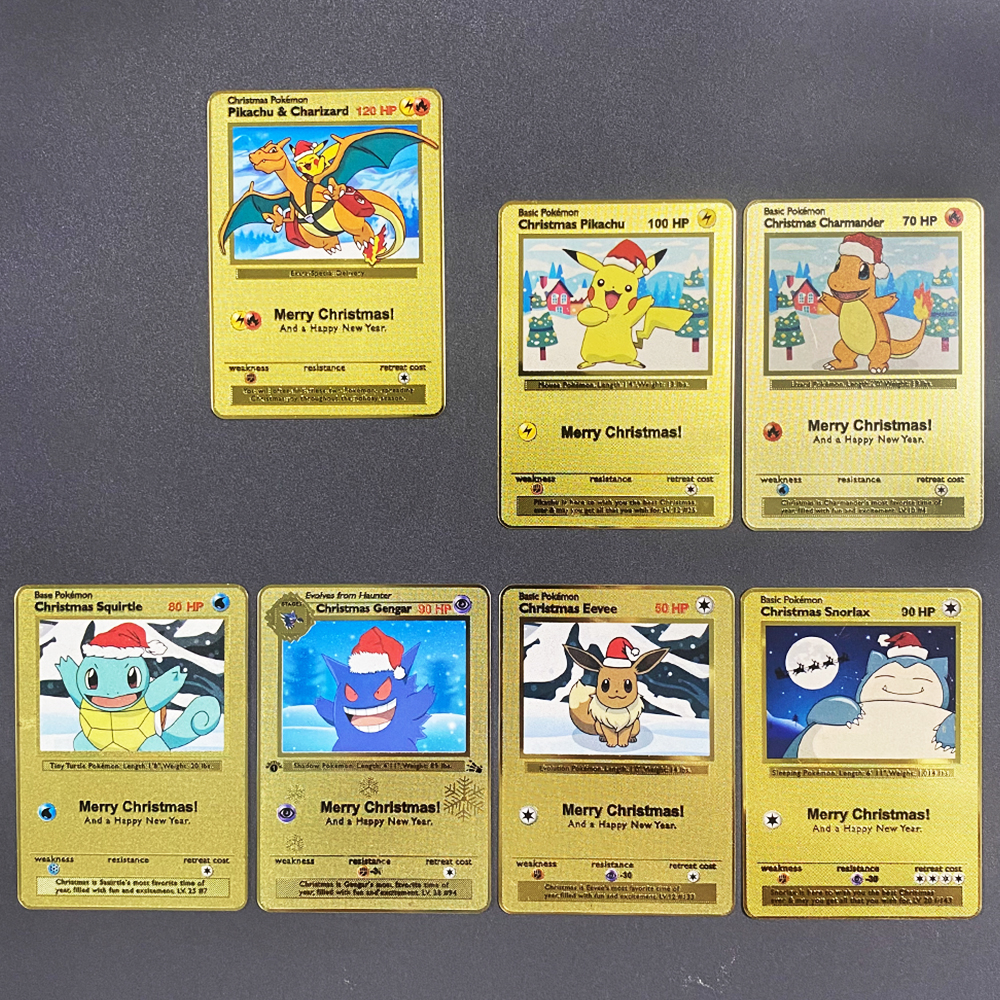 Pokemon Metallkarten Englisch Anime Pikachu Charizard Arceus Mewtwo Blastoise Vmax GX V Buchstaben Spielsammlung Karte Kinderspielzeug Geschenke