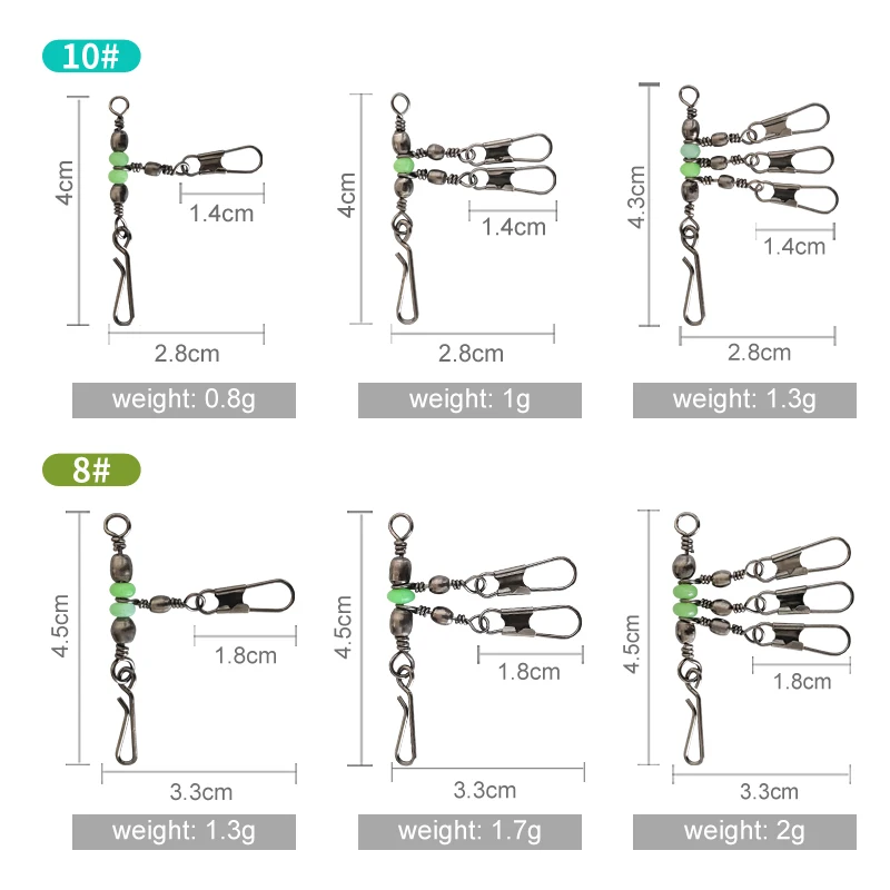 ใหม่ Luminous Squid Jig Lure หมุนตกปลาแบริ่ง Rolling หมุนแหวนตกปลา Connector Interlock Snap อุปกรณ์เสริม