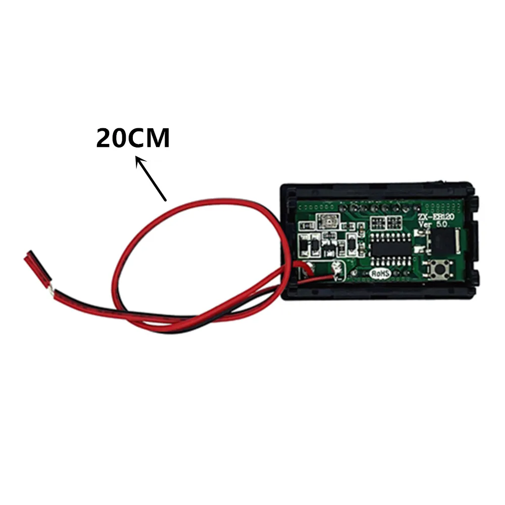 0.56 ''สีแดงสีฟ้า LCD Digital Voltmeter 12V 24V 60V 72V แบตเตอรี่ตัวบ่งชี้ความจุตะกั่วกรดรถรถจักรยานยนต์เครื่องทดสอบแรงดันไฟฟ้า