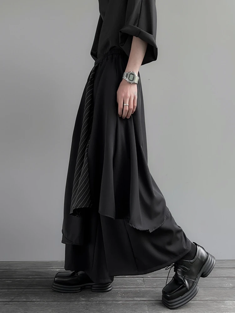 Pantalones Mujer primavera estilo japonés pliegues cintura alta Irregular suelto transpirable cómodo ocio sólido longitud completa todo-fósforo