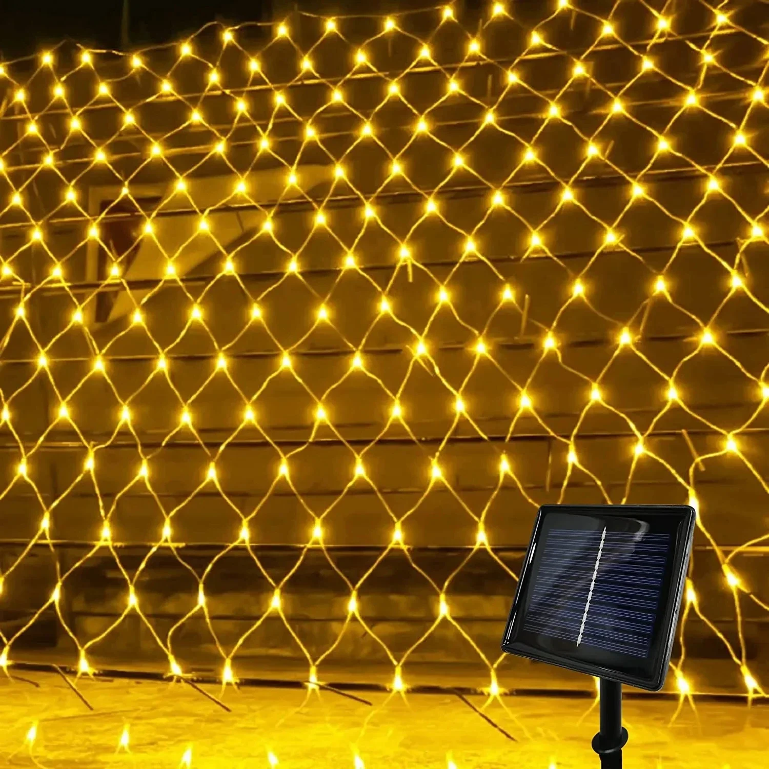 3x2m LED Solar String Net Mesh Light 8 Modes Waterproof Outdoor Garland Lamp for Christmas Party Patio Backyard Garden Decor