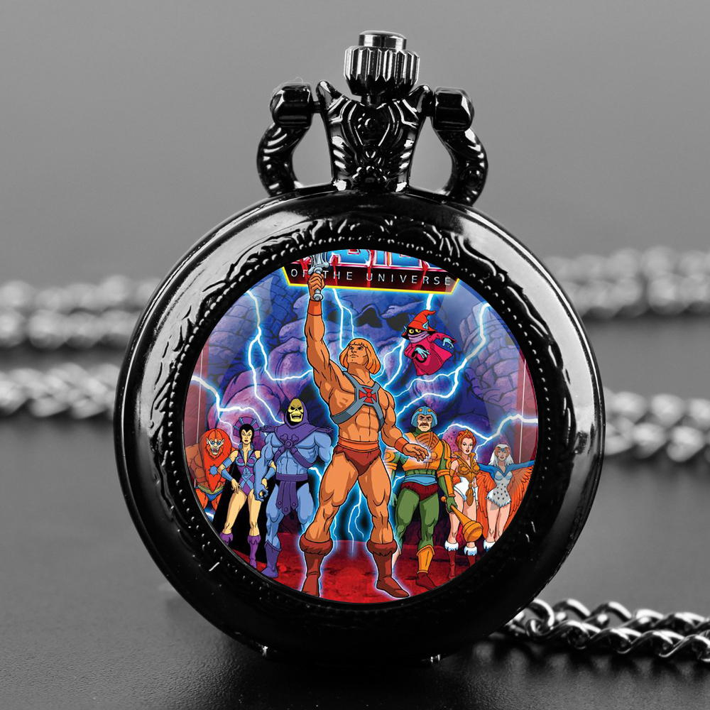 Винтажные кварцевые карманные часы-кулон «Мастера Вселенной» с арабскими цифрами