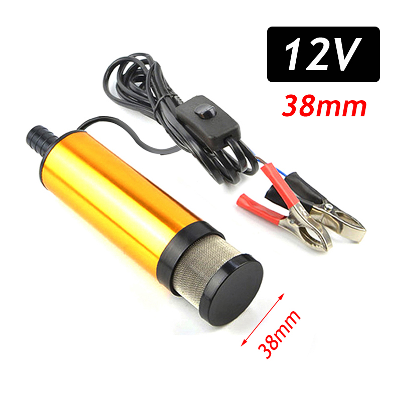 Bomba de óleo elétrica para carro, 51mm 38mm, 12v, 24v, para bombear óleo diesel, água, submersível, liga de alumínio, bomba de transferência de combustível