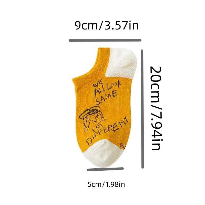 10 par skarpetek do kostki dla mężczyzn i kobiet, wygodne, oddychające i urocze letnie skarpetki dla par z kreskówek