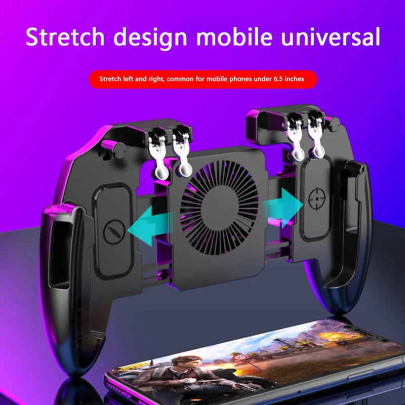 M10 M11 6 ngón tay gamepad điện thoại di động chụp Nút chơi game kích hoạt Gamepad cho pubg điều khiển trò chơi cần điều khiển với quạt làm mát