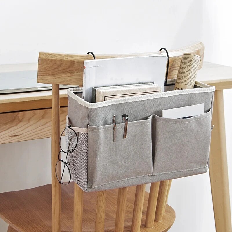 Estante de almacenamiento para dormitorio, cesta colgante para cabecera