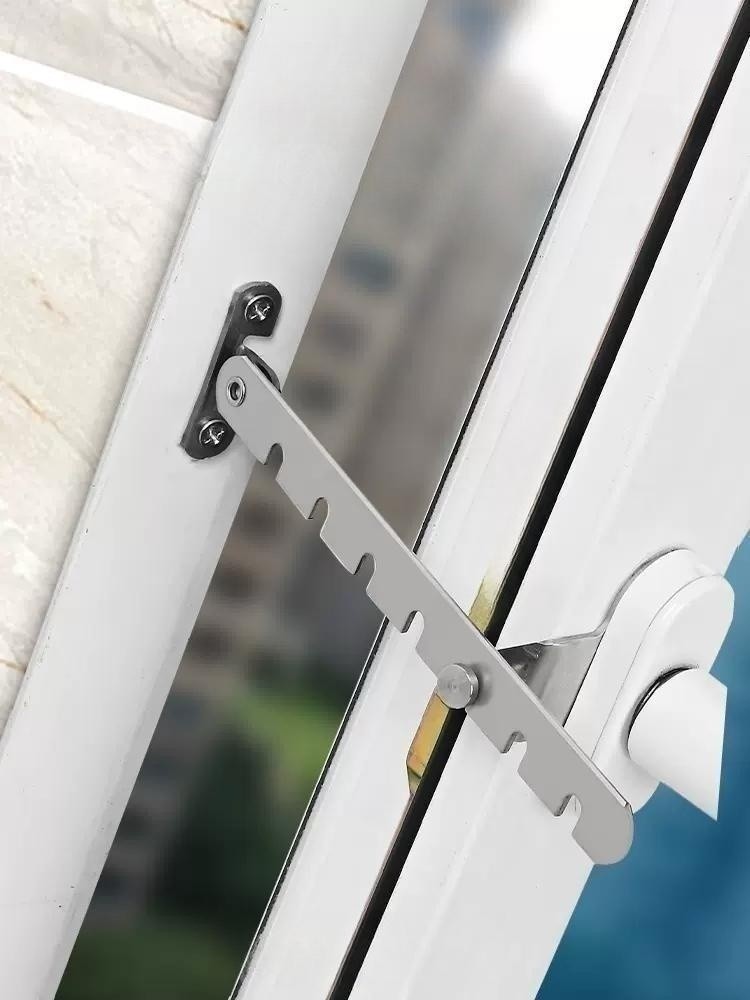 Seven/Eight Position Adjustable Child Window Safety Limit Holder, Metal and Plastic Available