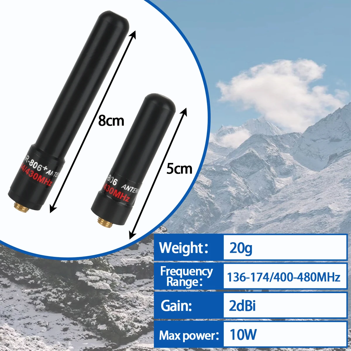 ABBREE AR-806+ SMA-Buchse Mini-Antenne VHF UHF Dual Band High Gain für Baofeng UV-21 PRO UV-5R Quansheng UV-K5 8 Tow Way Radio