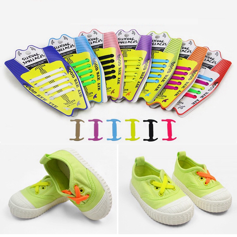 Trẻ Em Dây Giày Mà Không Cần Dây Silicone Dây Giày Co Giãn Dễ Dàng Tháo Bé Bé Lười Ren 10 Chiếc/1