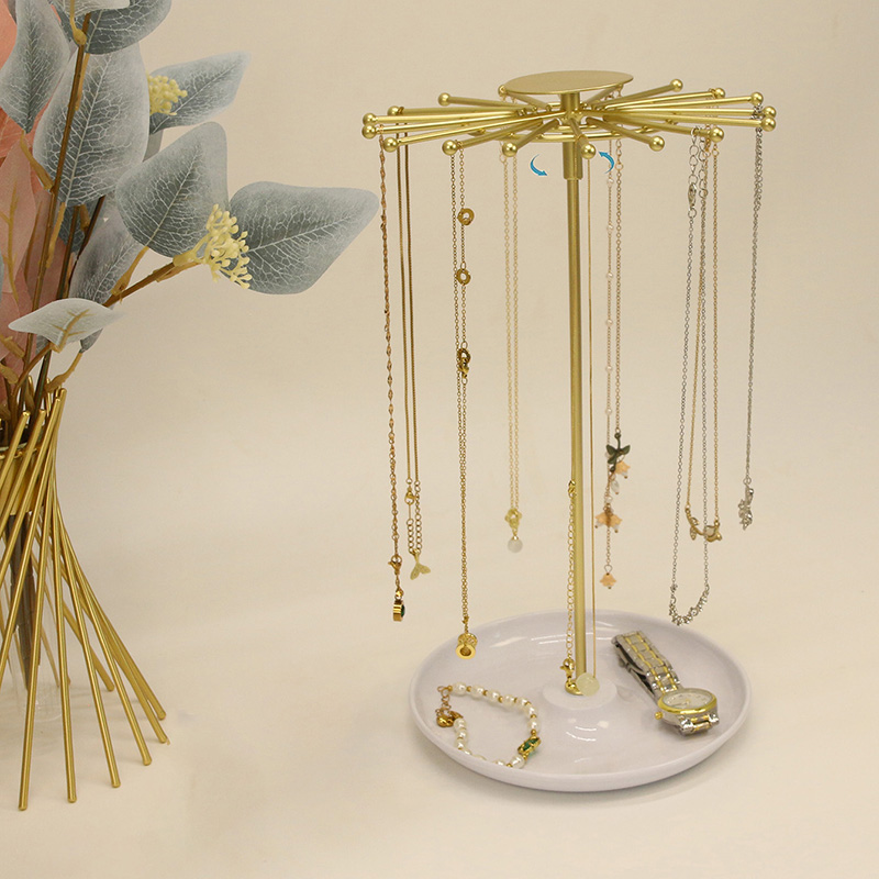 1 nouveau support à bijoux rotatif de châssis de bureau adapté à l'organisation et au châssis de support de stockage de colliers peut stocker des montres