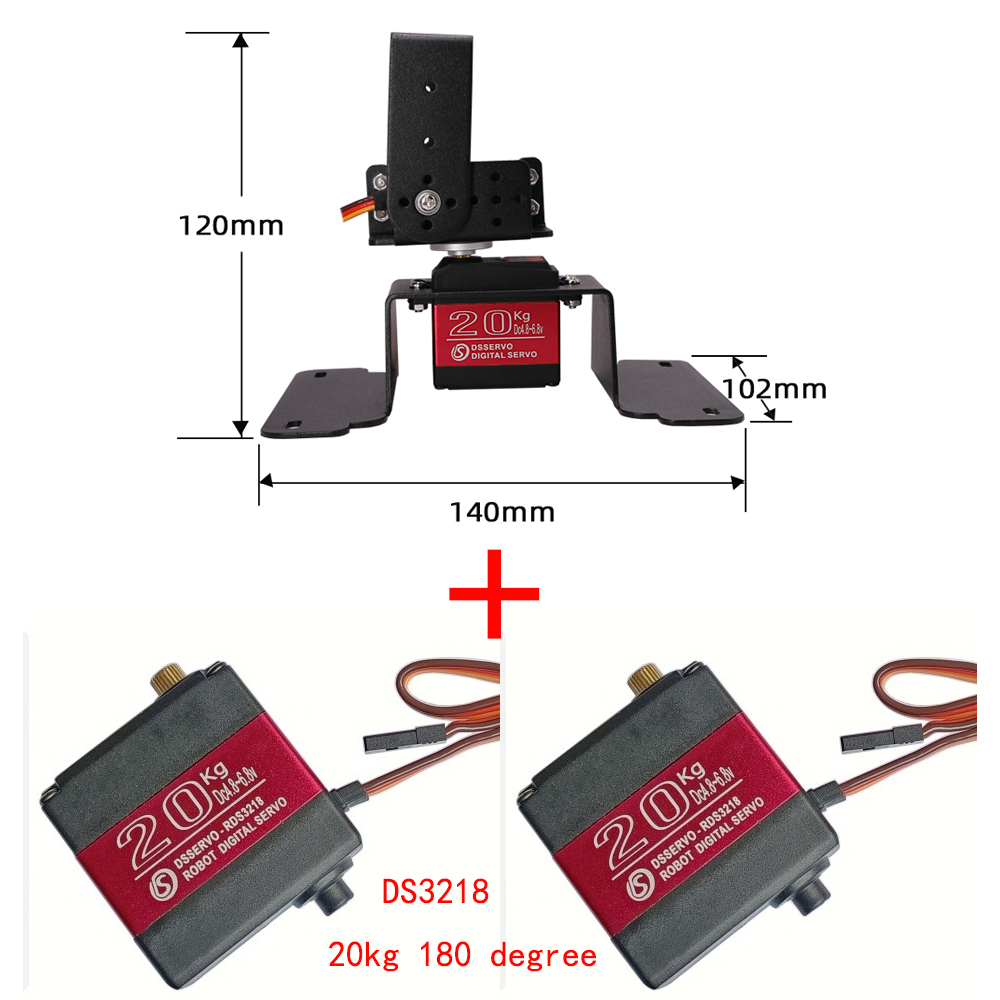 2 DOF Rotating Robot Manipulator Metal Alloy Mechanical Gimbal Kit For Arduino Robot with MG996 Ps2 Control Programmable DIY Kit