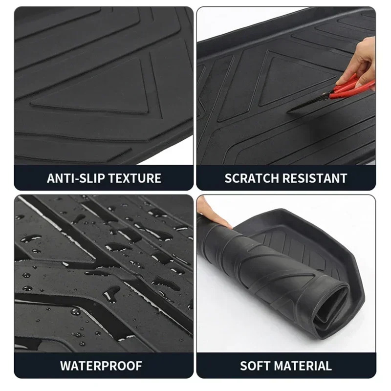For Tesla Model Y Model 3 2021-23 TPE Car Front Rear Trunk Storage Box Mat Pad Waterproof Protective Liner Trunk Tray Floor Mat