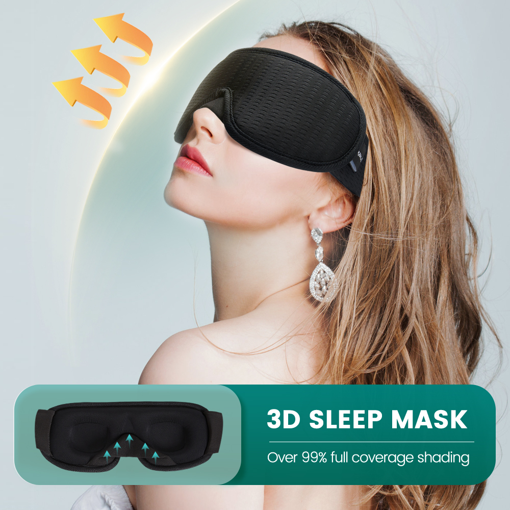 3D Slaapmasker Blokkeren Licht Slaapmasker voor Ogen Sleepmaker EyeShade Blinddoek Slapen Gezichtsmasker Ooglapje Ademend