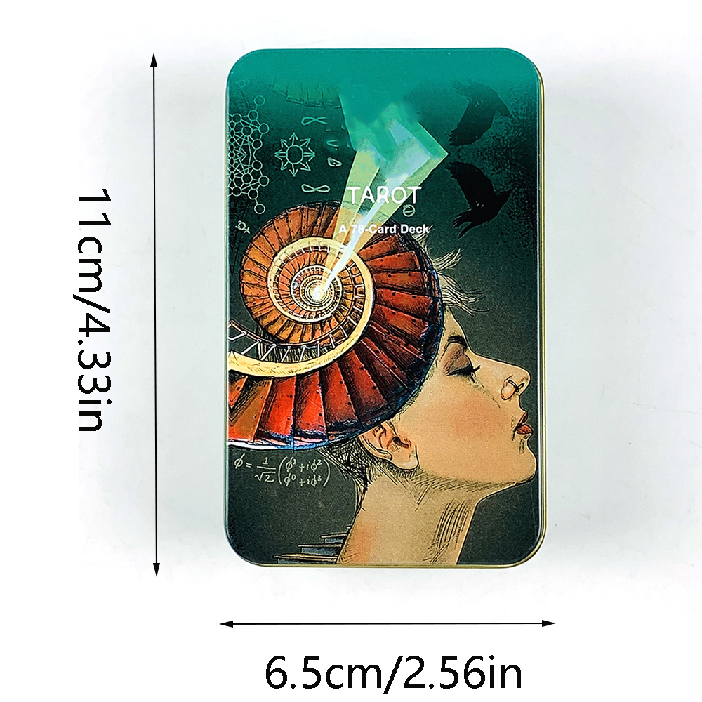 Hoogwaardige blikken doosverpakking 78 kaarten Tarotkaart Fate Waarzeggerij Familiefeestspel, Halloween- en kerstspellen