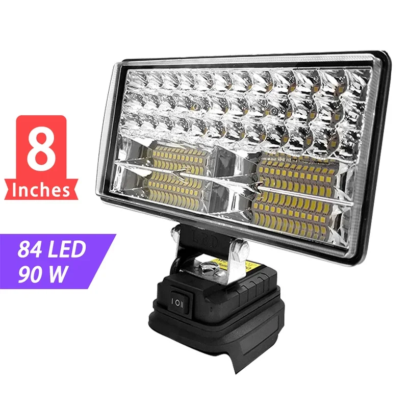 휴대용 무선 LED 조명 스포트라이트, 야외 작업, 낚시, 휴대용 비상 도구, 20V 마키타 배터리에 적합, 3 인치, 4 인치, 5 인치, 8 인치