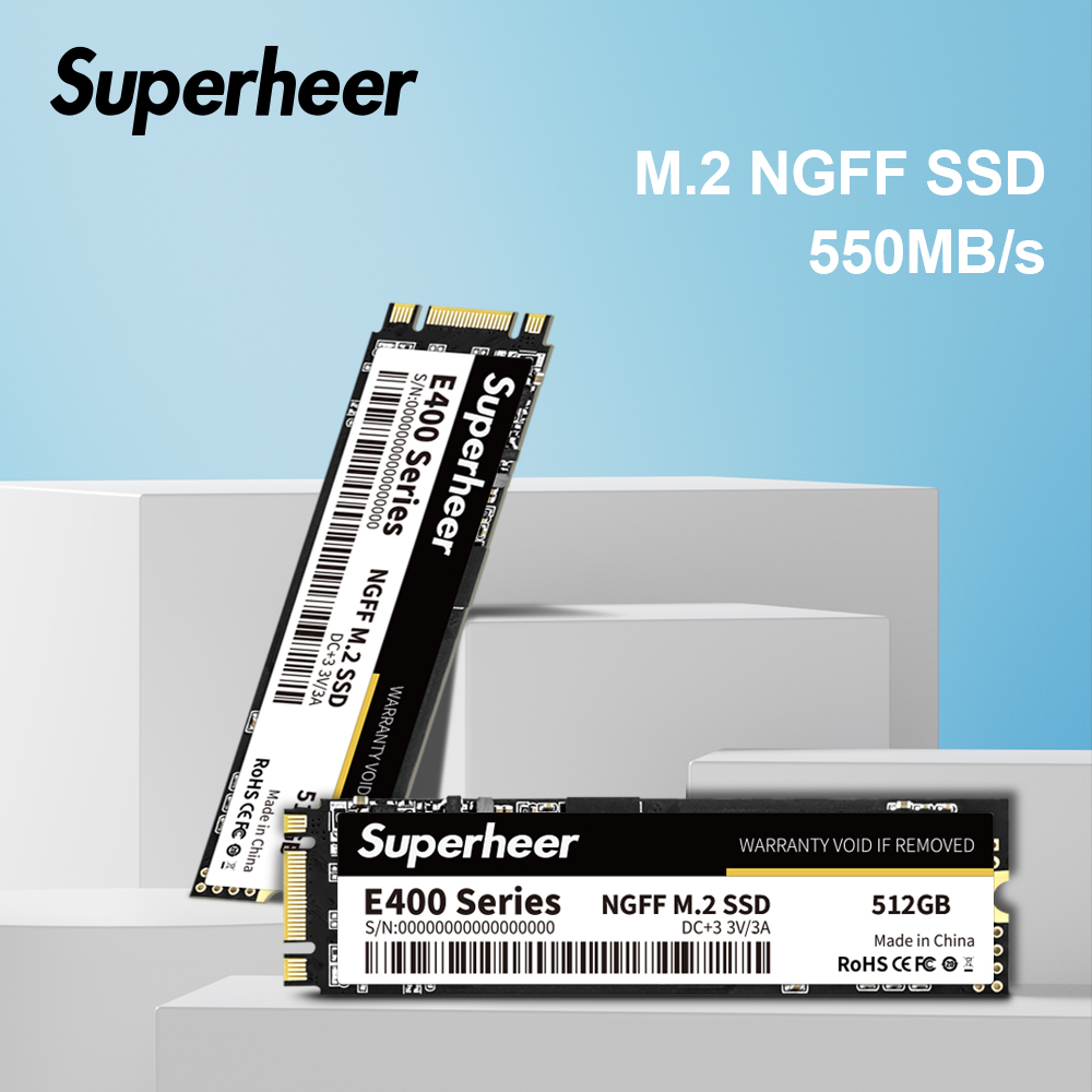 SUPERHEER-Solid State Drive para Notebook e Laptop, SSD M.2 SATA, 512GB, 256GB, 128GB, 256GB, 1TB, 2TB, 2280mm, NGFF