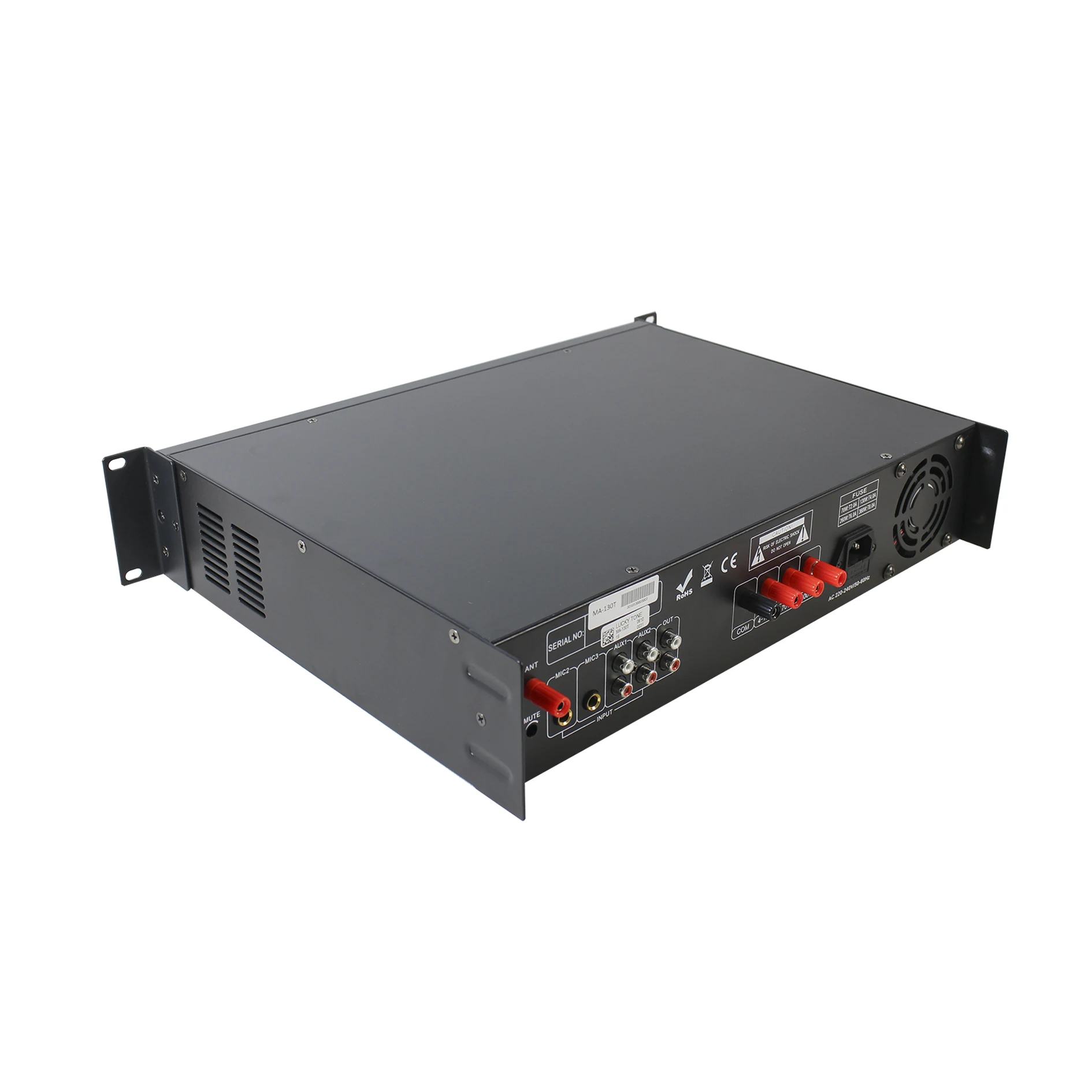 Мощный усилитель-миксер для Bluetooth 100 в/70 в/4-16 Ом 130 Вт с USB/SD-картой/Aux и тюнером