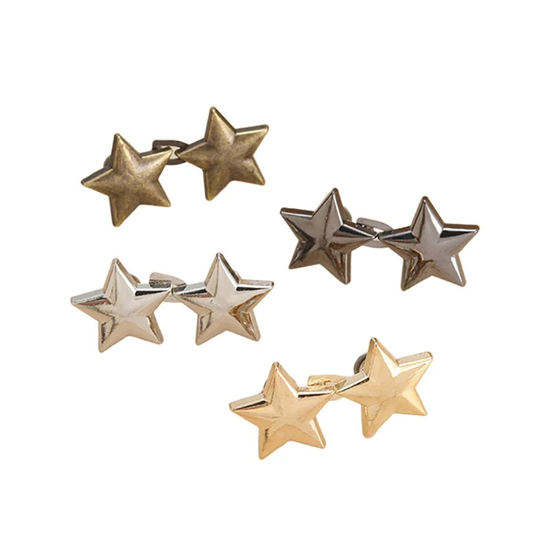 スカートとパンツ用の取り外し可能な金属製スターウエスト締め付けボタン、調節可能なバックル、縫製なし、ジーンズ、ウエストを減らす、ブローチ、1ペア