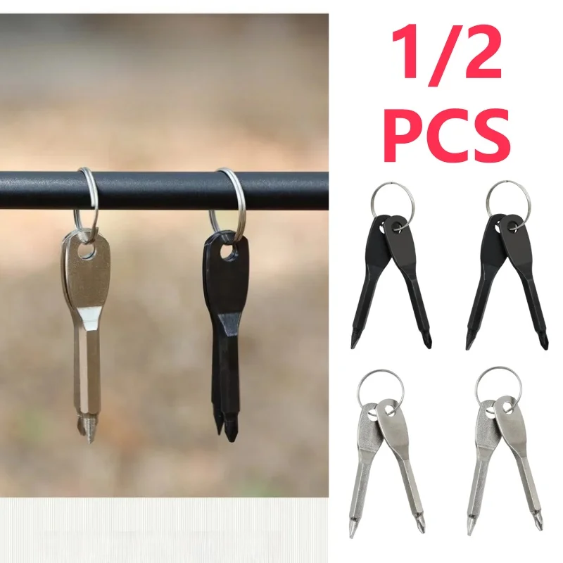 Cacciavite portatile EDC - Strumento multifunzionale con punte piatte e incrociate per uso esterno e domestico