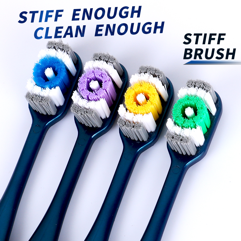 Hard bristled toothbrush for men with 6 independent packages A very hard toothbrush for adults Clean your teeth thoroughly
