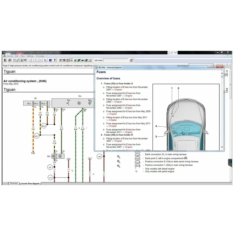 Etka 8.3 con ELSAWIN 6,0 el último catálogo de piezas electrónicas para vehículos en grupo de software de mantenimiento, adecuado para V/W+AU/DI+SE/AT+SKO/D