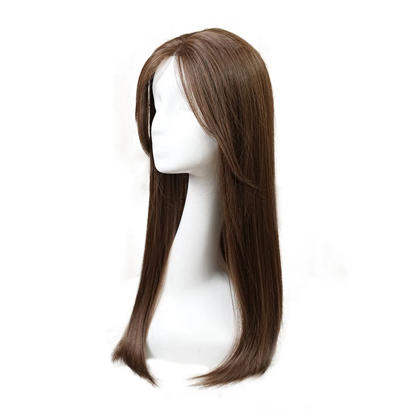 55 cm 15X16 cm filet à cheveux droite mixte cheveux Invisible 3D toupet pince en une seule pièce Extensions de cheveux Topper pour les femmes perte de cheveux