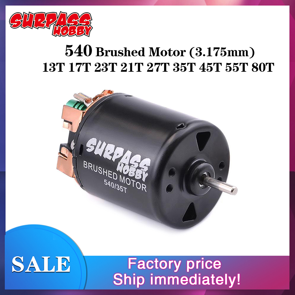 Hàng Mới Về SURPASSHOBBY 540 Chải Động Cơ 80T 13T 17T 23T 21T 27T 35T 45T 55T Cho 1/10 Xe RC