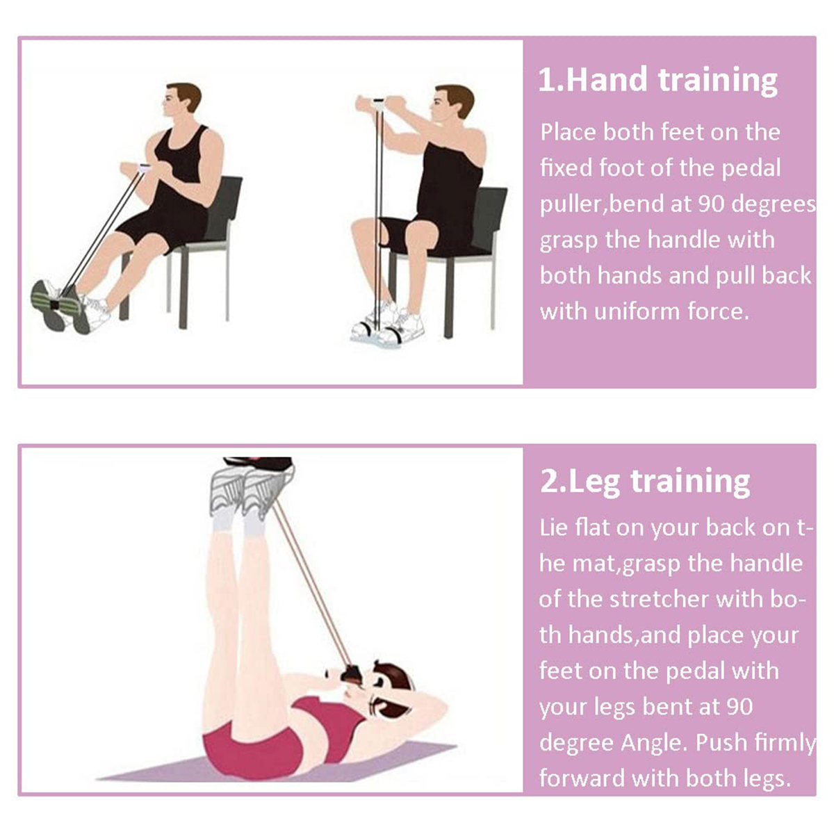 4本チューブ式テンショナー多機能家庭用フィットネスヨガ腹筋強化弾性バンドテンションロープ腹筋補助器具