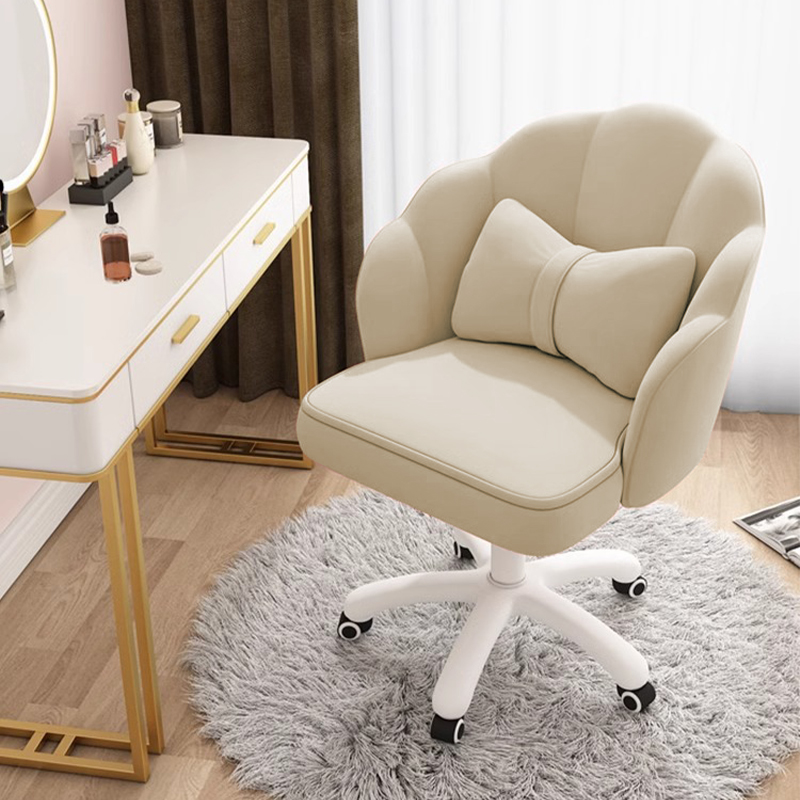Cute Petal Desk Chair Velvet Home Office Butterfly Chairs with Bow Cushion Makeup Vanity Chair for Bedroom Computer Task Chairs