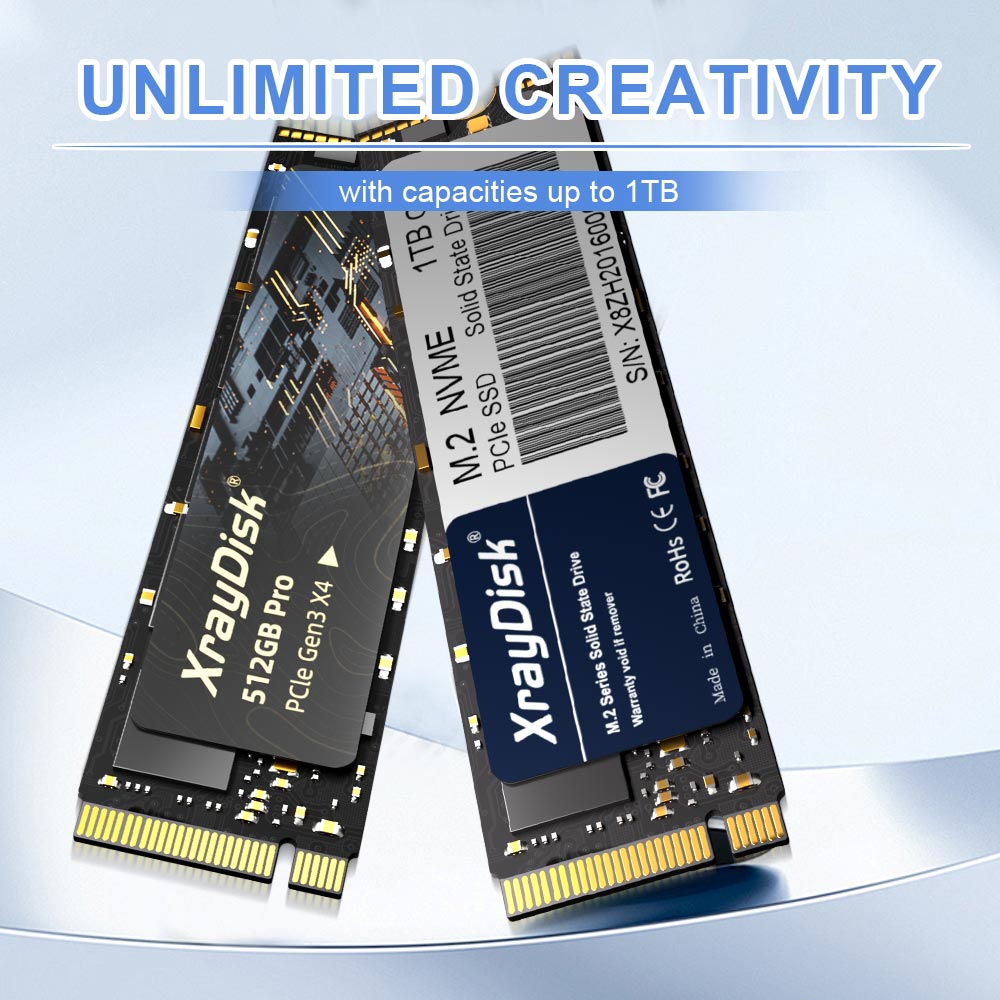 XrayDisk M.2 SSD PCIe NVME 128GB 256GB 512GB 1TB Gen3 * 4 Solid State Drive 2280 Disco Rígido Interno HDD para Laptop Desktop