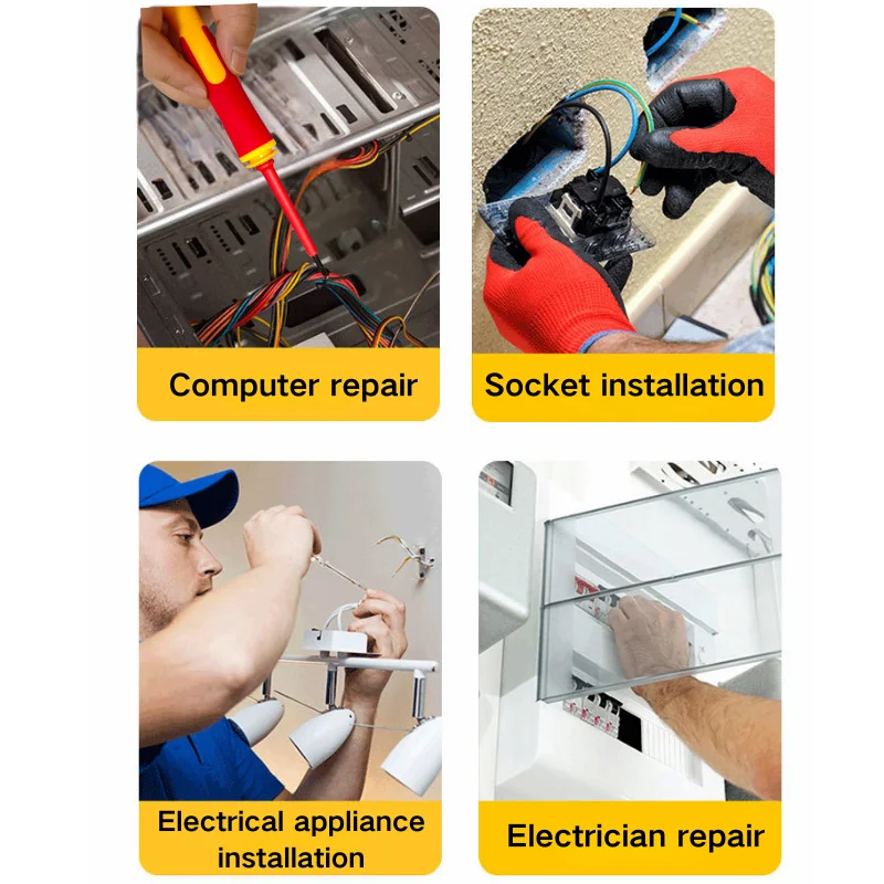 10 In 1 Interchangeable Blade 500V Insulated Screwdriver Set With Case Magnetic For Home Professional Electricians Repair Tools