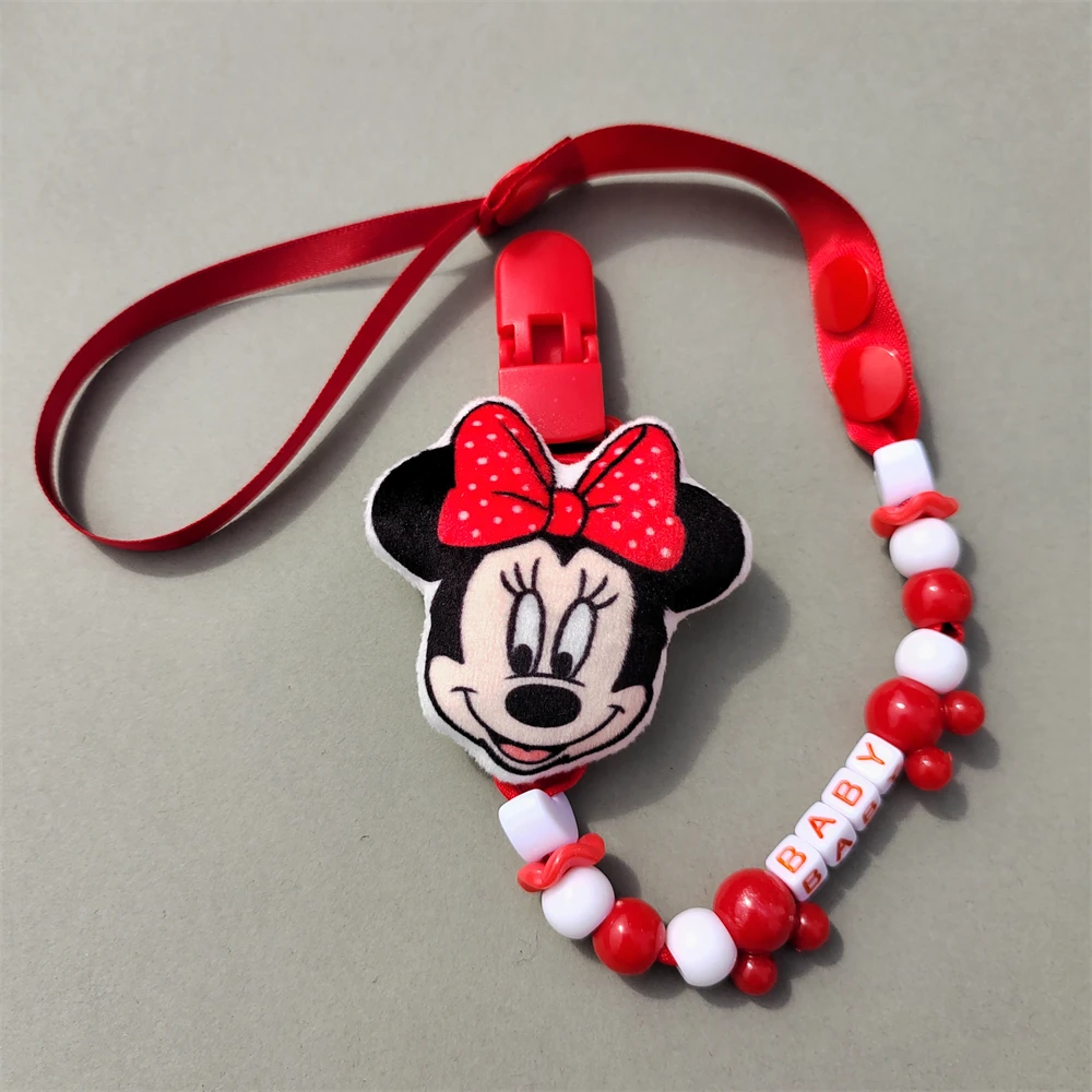 Nuevo Minnie Mouse rojo Bling cabeza pequeña de peluche relleno con algodón Pp nombre personalizado cadena/clip/soporte para maniquí falso más suave