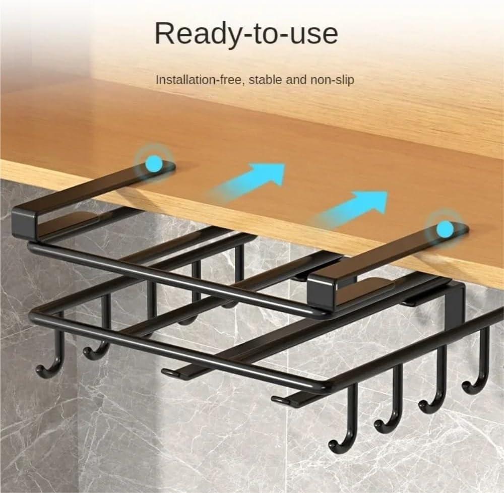 Ganci per rack per organizer da cucina sotto l'armadio, asciugamani di carta, stracci, tagliere, supporto per coperchio, ripiano portaoggetti