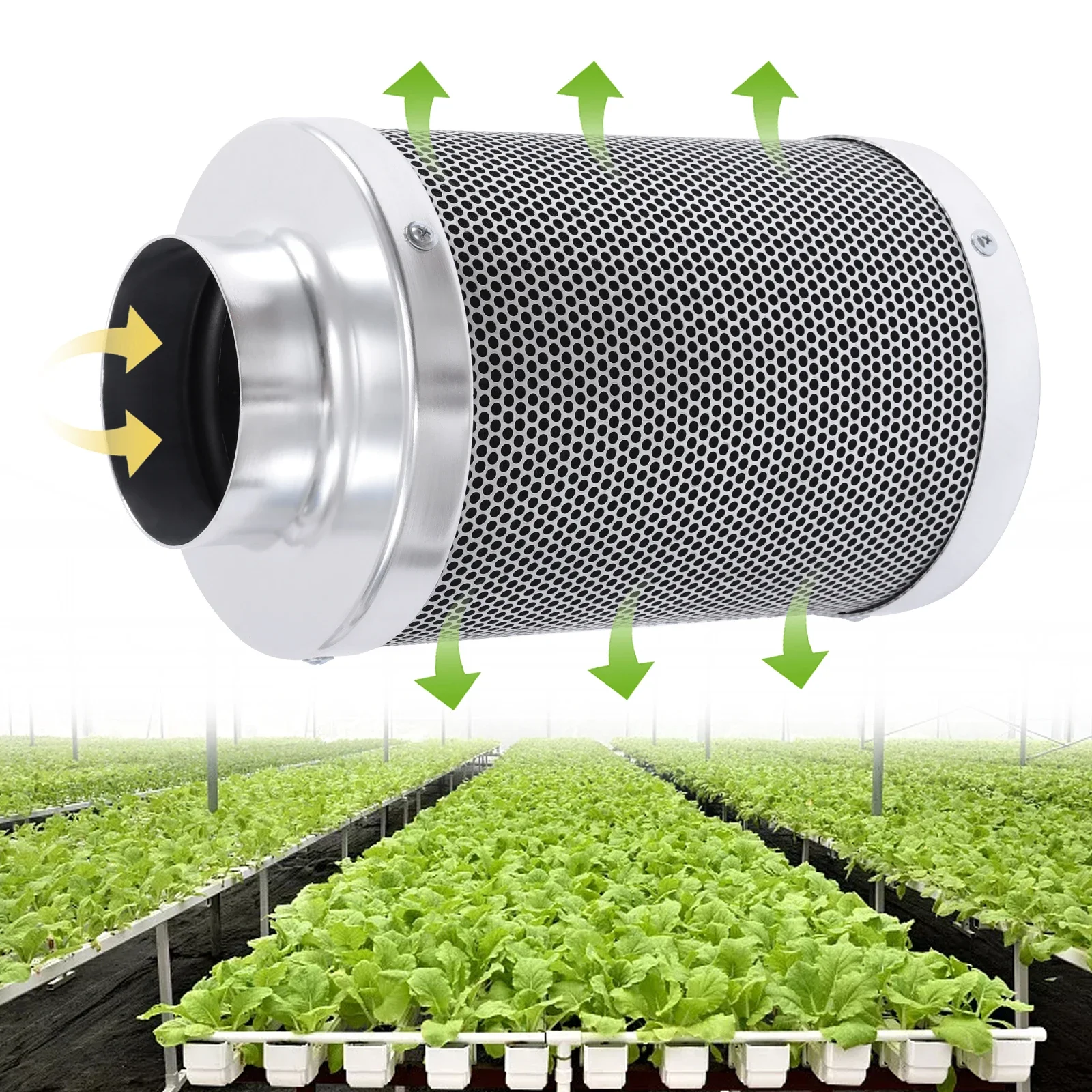 Controle de cheiro do filtro de carbono de ar de 4 polegadas com carvão para ventilador de duto em linha crescer pré-filtro da barraca